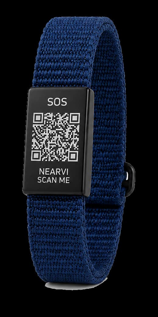 Nearvi QR-armbånd i marineblå
